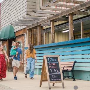 Family Enjoying Downtown