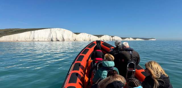 Boat trip in an RIB to see Seven Sisters cliffs from the English Channel