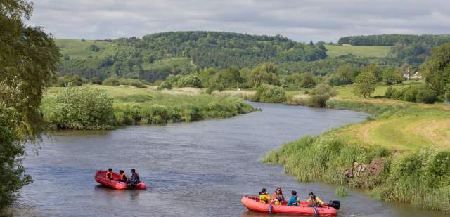 High Weald National Landscape river with boats