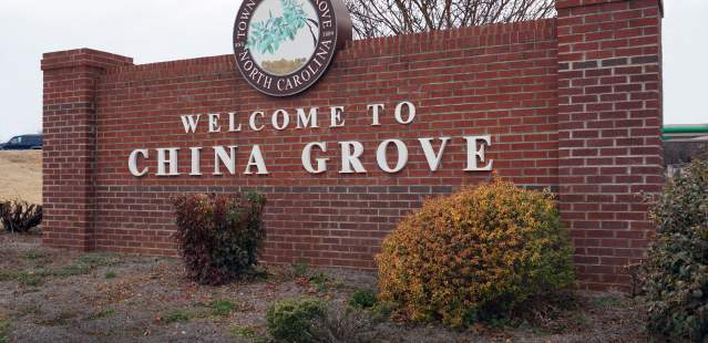 China Grove's welcome sign