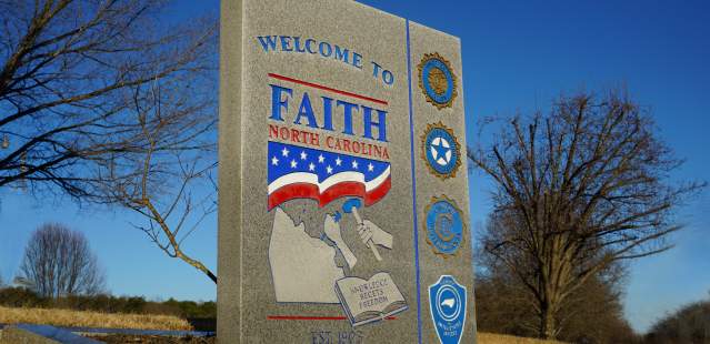 Faith's welcome sign