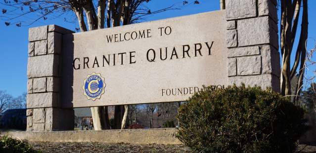 Granite Quarry's welcome sign