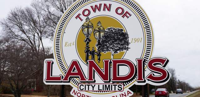 Landis' welcome sign