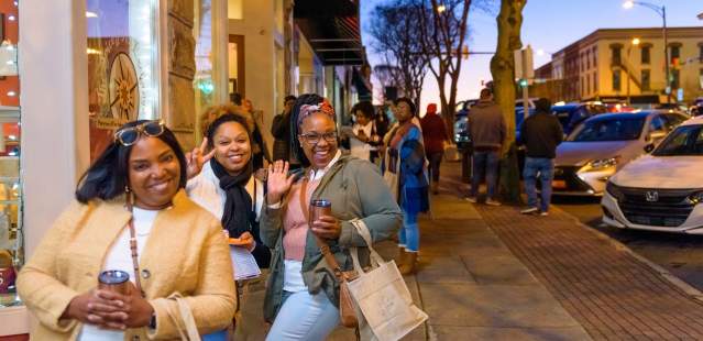 Ladies attending Wine About Winter in Salisbury, NC