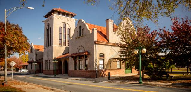 Historic Salisbury Station in fall