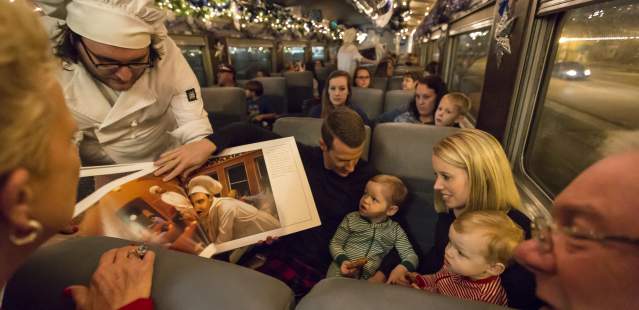 Polar Express story being told on train