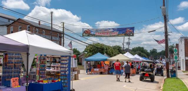 Main street vendors at China Grove's Farmers Day