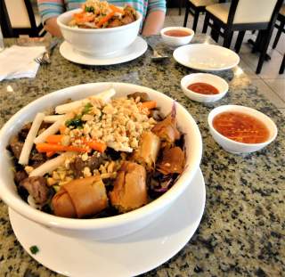 A cup of stew from Grilled Ginger, a Vietnamese restaurant in Fayetteville, NC