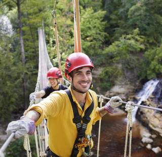 ZipQuest Bridge Waterfall