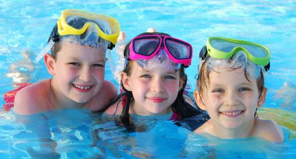 Kids in a pool