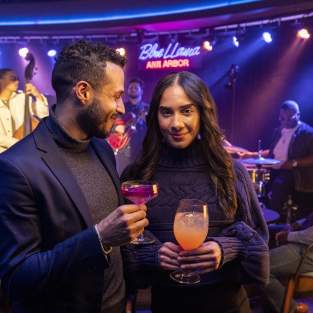 Couple at Blue LLama Jazz Club