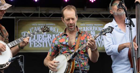 Graham Sharp and Friends playing instruments at Cat's Cradle during Blue Grass Festival