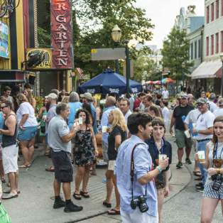 downtown street filled with people