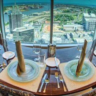 arial view of the city from Dauphin's restaurant