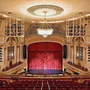 interior of the Saenger Theater view of the stage from the balcony