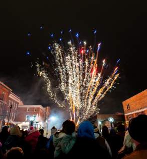 Fireworks light up the sky over Somerset during the Fire & Ice Festival