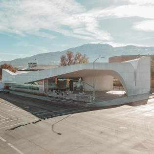 Aerial view of the Southern Utah Museum of Art in downtown Cedar City