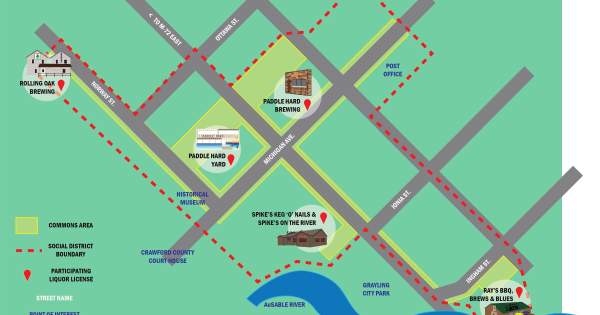 Enjoy a Drink Downtown in Grayling's Social District