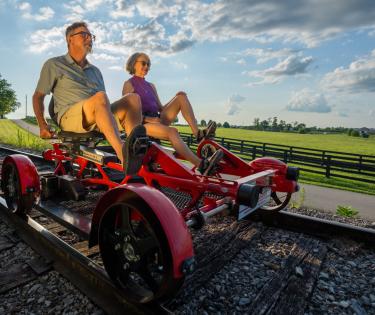 Rail Explorers: Bluegrass - Couple on Railbike