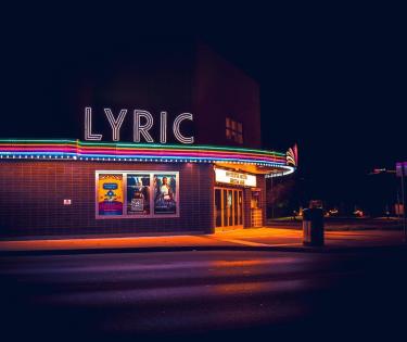 Lyric Theatre exterior at night