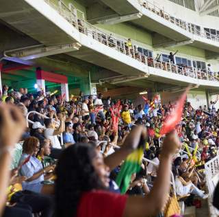 Fans in the North Stand at Sabina Park - CPL Jamaica