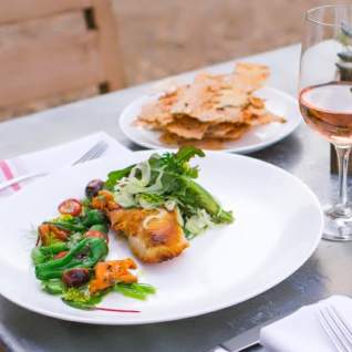 plated seafood on table