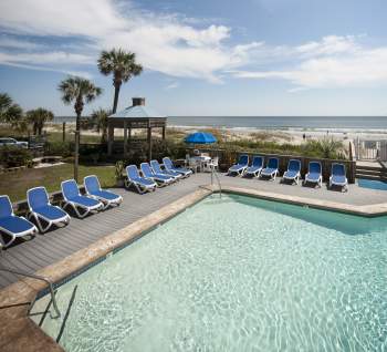 Pool at oceanfront inn on Ocean Isle Beach