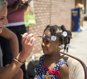 Face Painting at 4th of July Festival in Southport