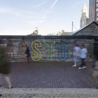 Boston sign at City Hall Plaza