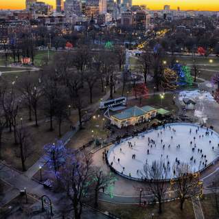 Aerial of frog pond skating taken in 2023.