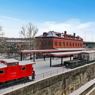 Winter-Train-Station-in-Mountain-Maryland--Allegany-County