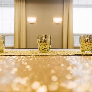 golden table setting