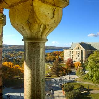 Cornell Clock Tower view in Fall