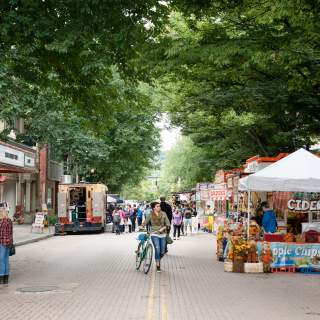 Downtown Ithaca Commons during Apple Fest 