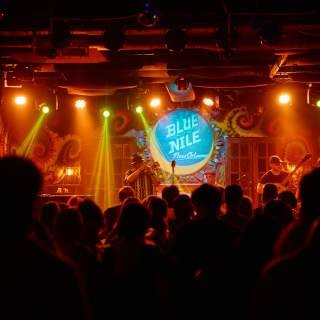 The stage at the Blue Nile on Frenchmen Street in New Orleans