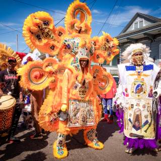 Mardi Gras Indians on Mardi Gras Day