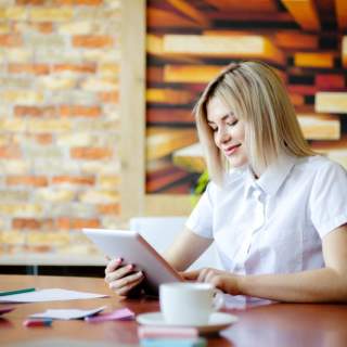 Woman using tablet