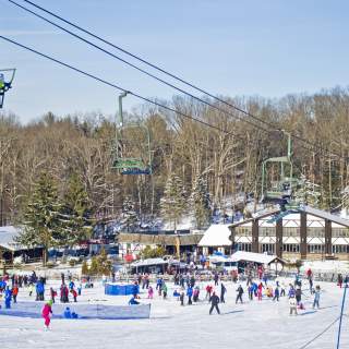 Ski Lift and Lodge At Spring Mountain