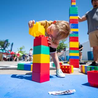 Boy playing at festival
