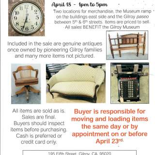 Gilroy Museum Antiques Sale