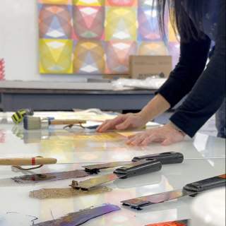 Beginning Pochoir Stencil Printing Workshop with Carrie Ann Plank