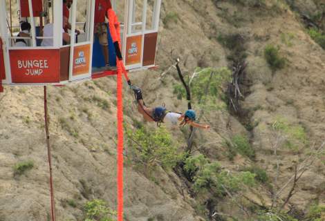 Woman Bungee Jumping
