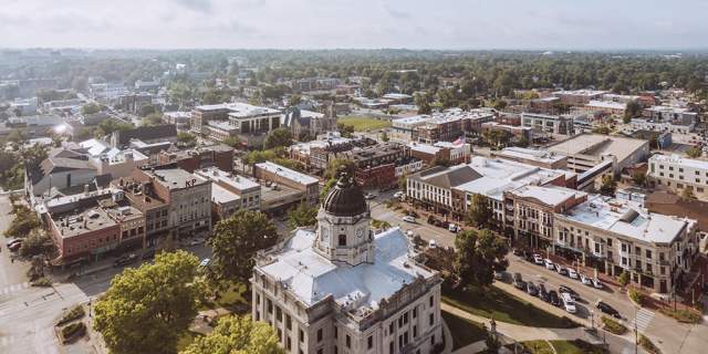 Downtown Bloomington Drone