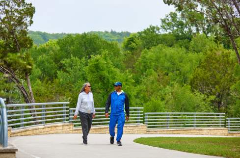 Senior Couple Walking Trail