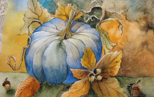 Watercolor Pumpkins Demonstration