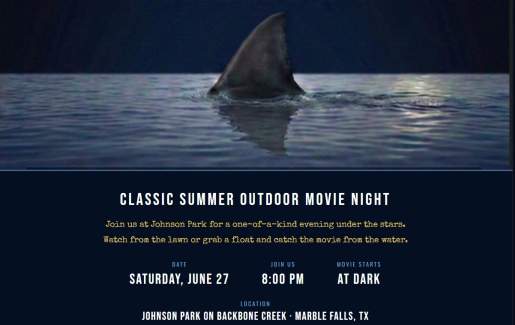 Summer Outdoor Movie Night in Johnson Park- Jaws