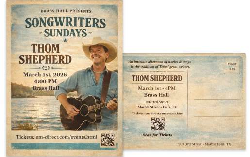 Songwriter's Sundays w/ Thom Shepherd at Brass Hall