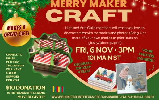 Holiday Tile Coaster Craft Class