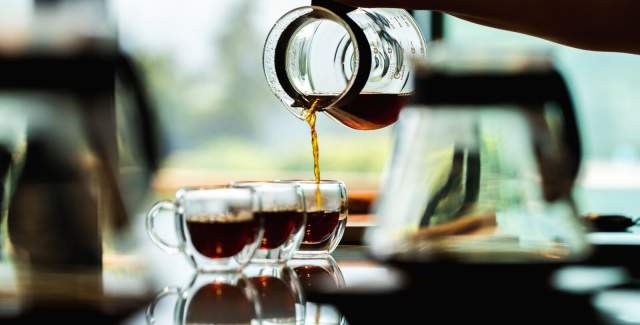 Pouring coffee at Altieri Coffee Farm in Boquete