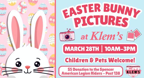 Easter Bunny Pictures at Klem's!